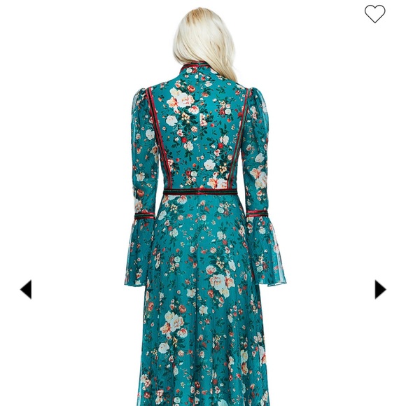 Tadashi Shoji Green Floral Dress - Picture 2 of 7